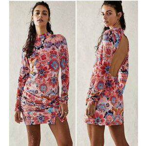 Free People Della Burnout Velvet Mini Dress - M